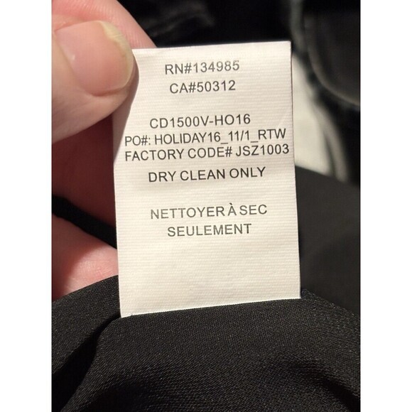 For Love & Lemons Colette Velvet Dress Black XS Wrap Midi Long Sleeve V-neck - Picture 11 of 13